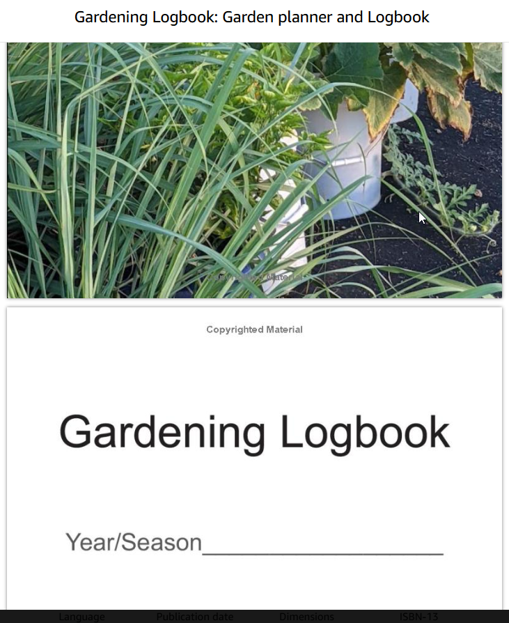 Garden log and planner